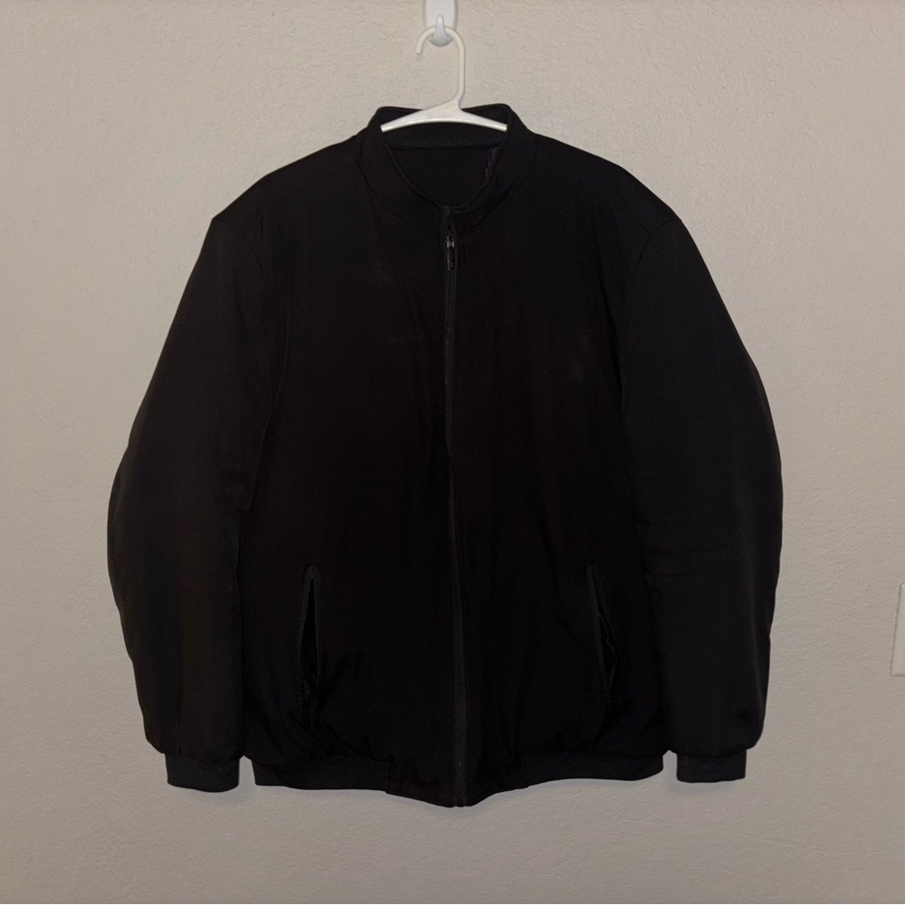SHEIN Men's Classic Black Bomber Jacket